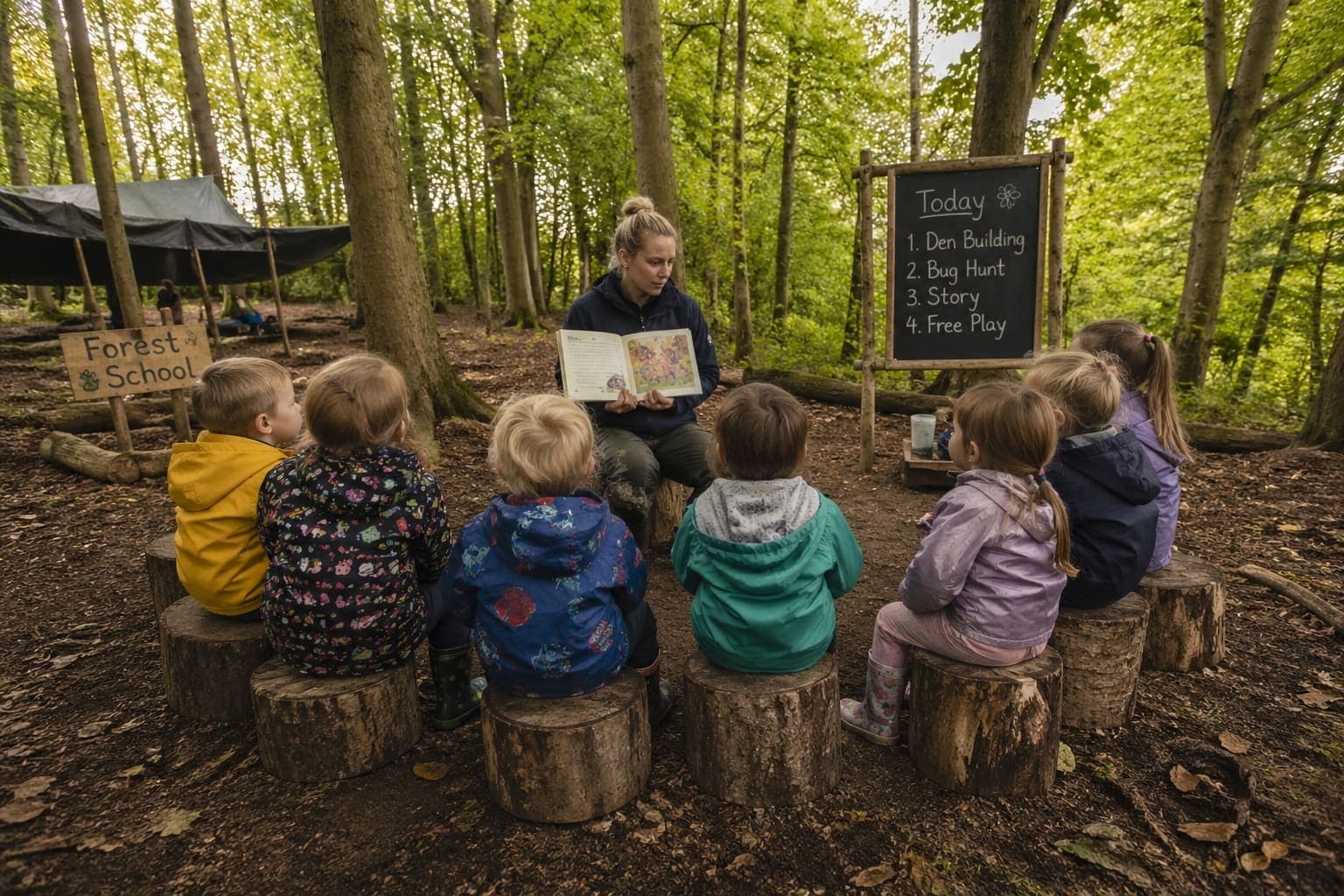 Children enjoying nature-based outdoor learning near Northwood