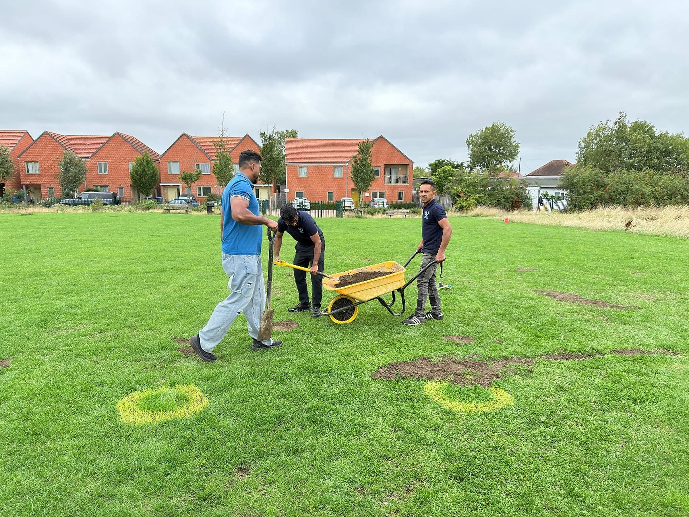 Community volunteers caring for the open green at Headstone Green Park on the September 2025 community day